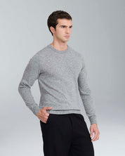 Pullover girocollo in misto cashmere