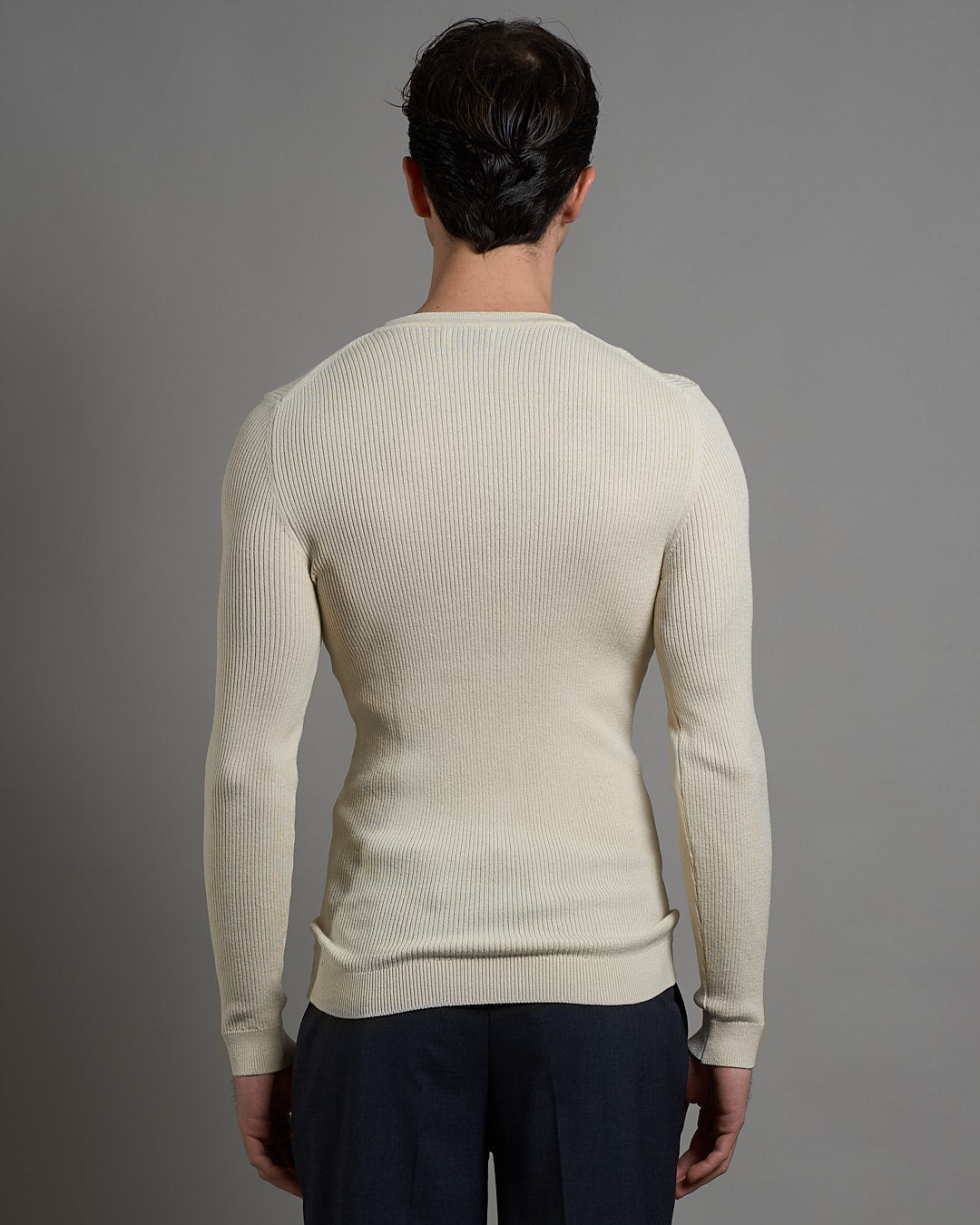 Maglia serafino a coste con lacci Limited Edition