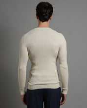 Maglia serafino a coste con lacci Limited Edition