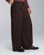 Pantalone wide fit con pieghe