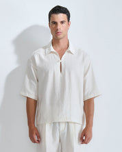 Camicia Polo misto lino