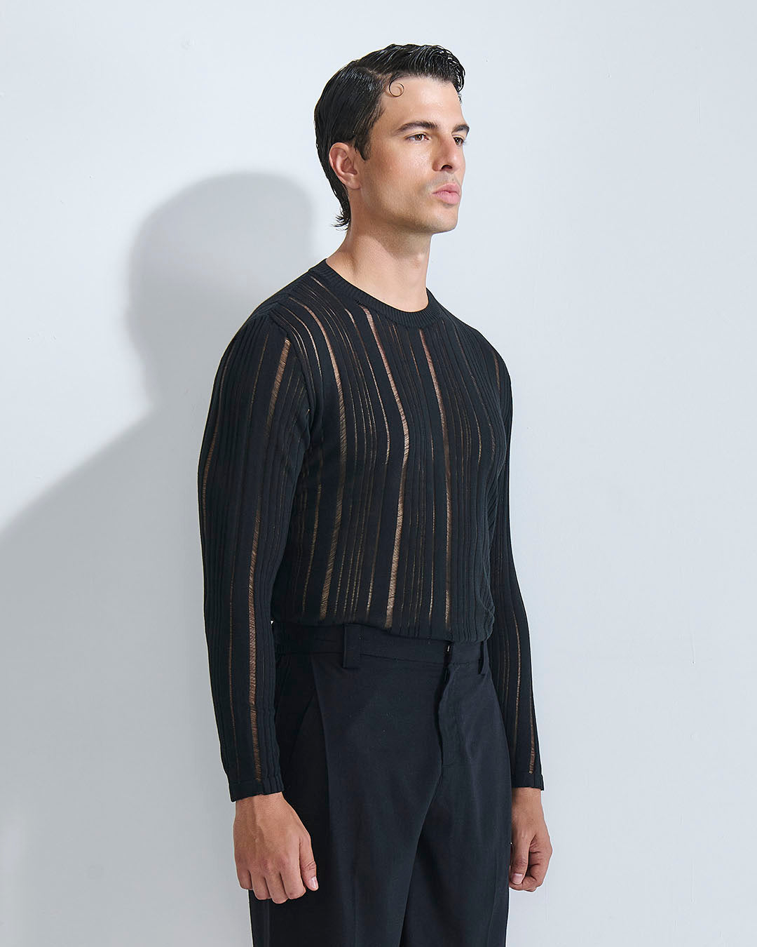 Maglia in cotone in filo fluttuante