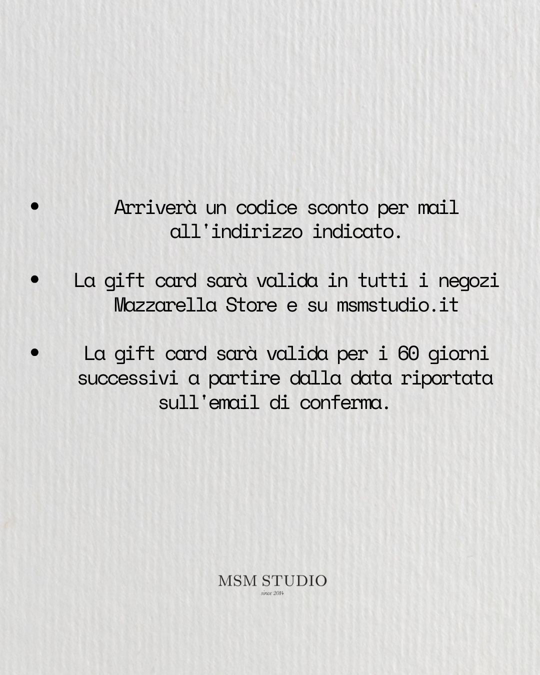 MSM STUDIO GIFT CARD