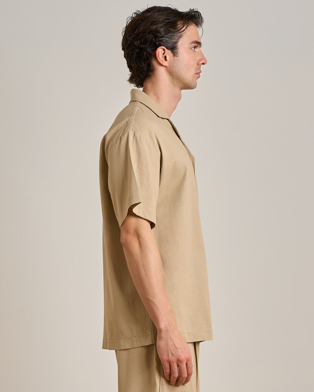 Camicia relax fit collo a bowling