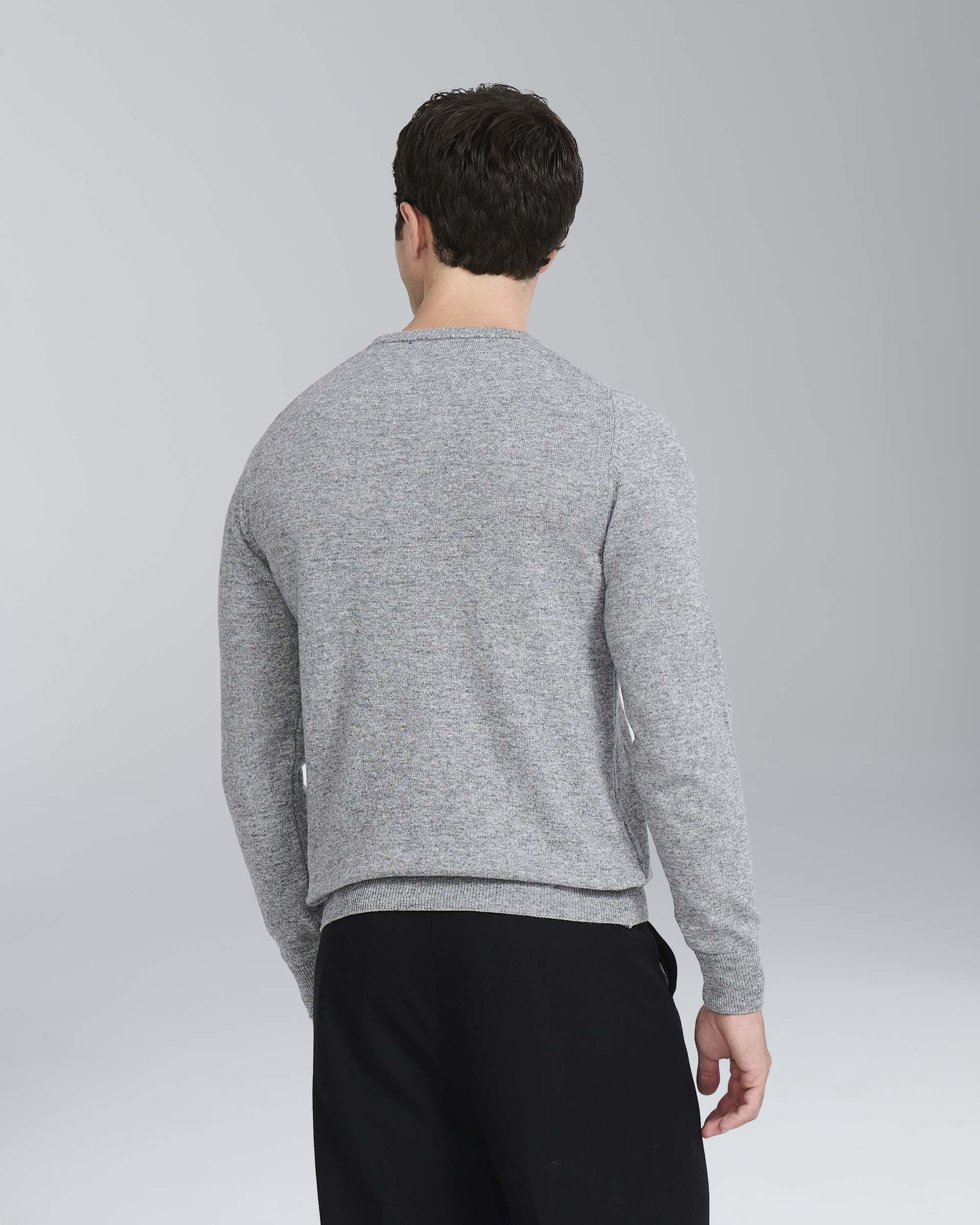 Pullover girocollo in misto cashmere