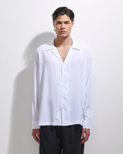 Camicia in viscosa collo a bowling