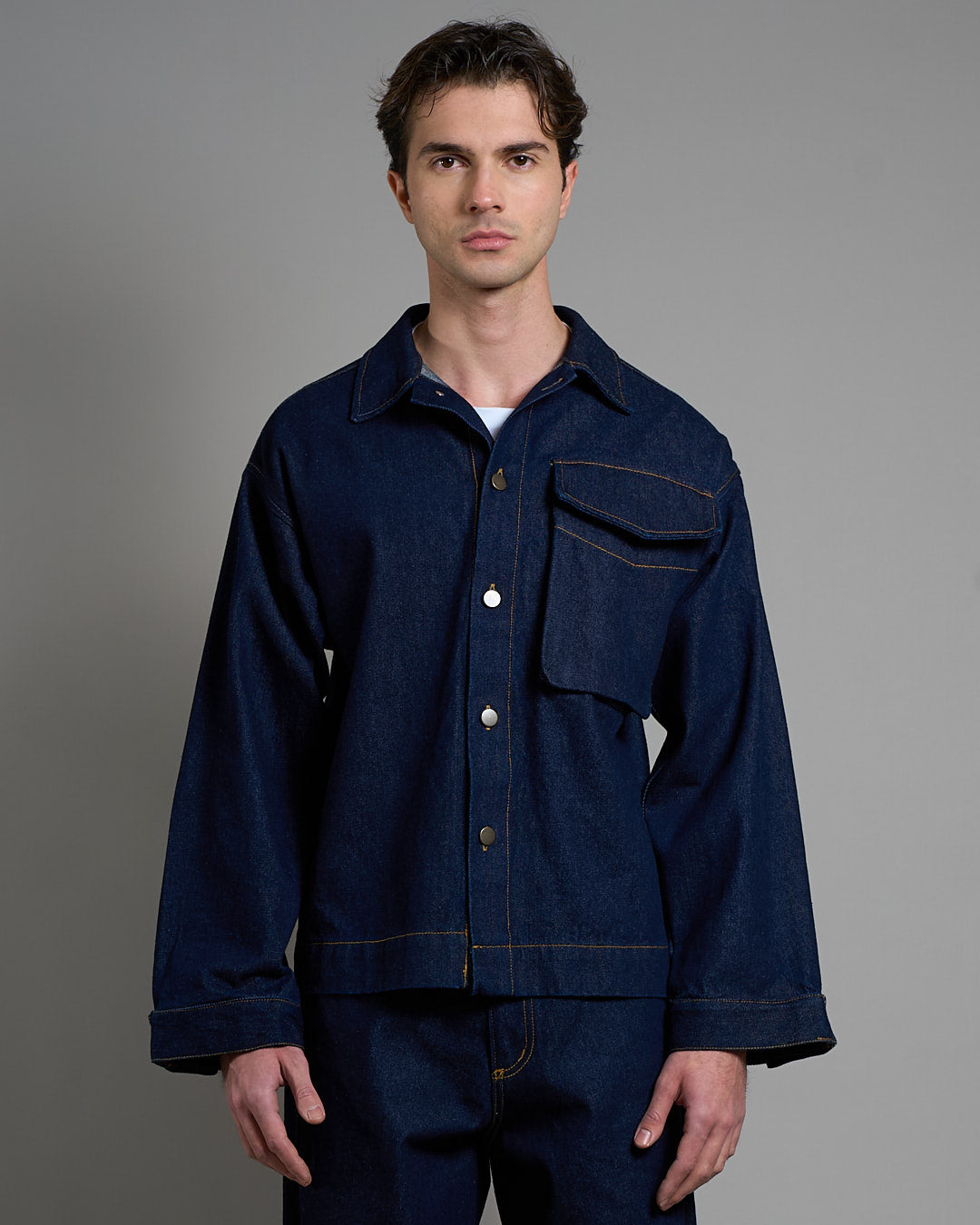 Giacca in denim lavaggio zero