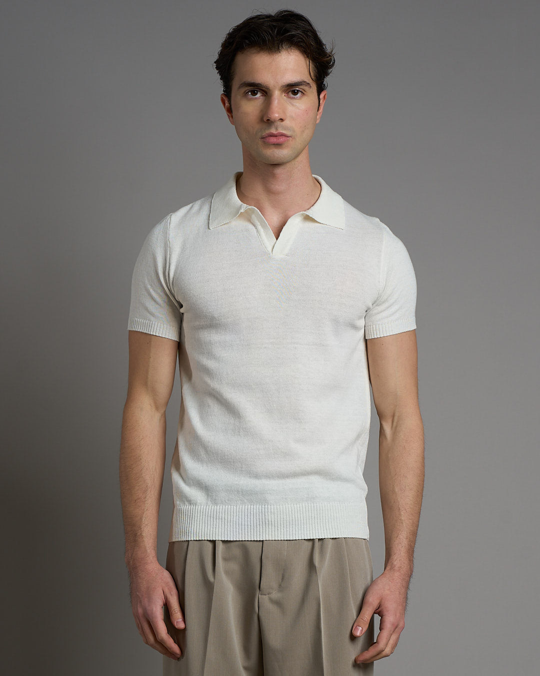 Polo senza bottoni mezza manica