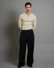 Maglia serafino a coste