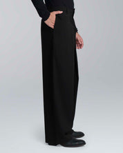 Pantalone wide fit con pieghe