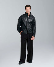 Bomber in pelle relax fit