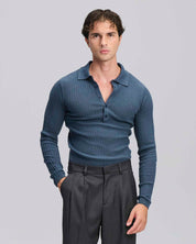Polo a costine a 5 bottoni