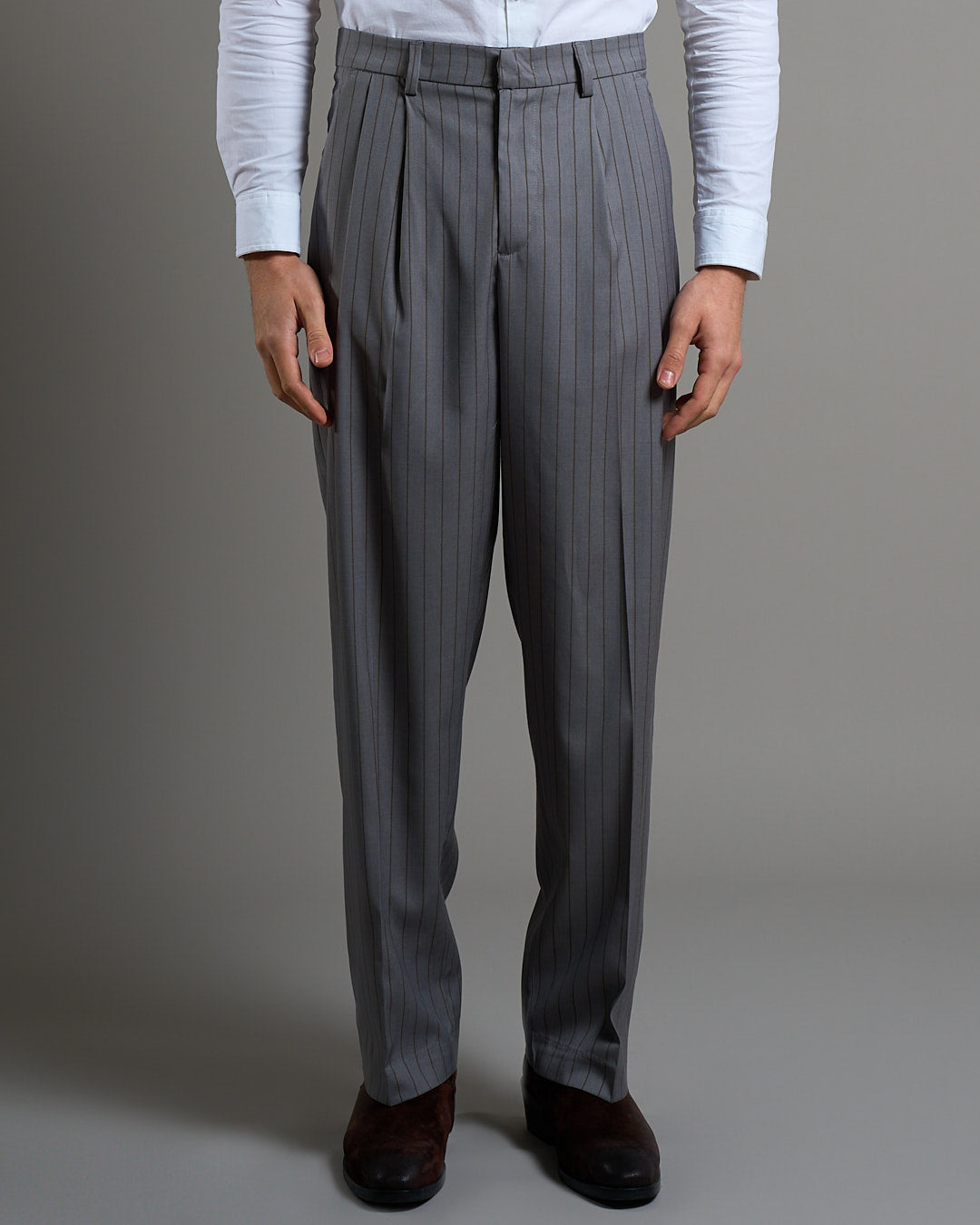 Pantalone Wide fit da completo Grigio Gessato