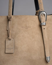 Borsa Shopper in camoscio