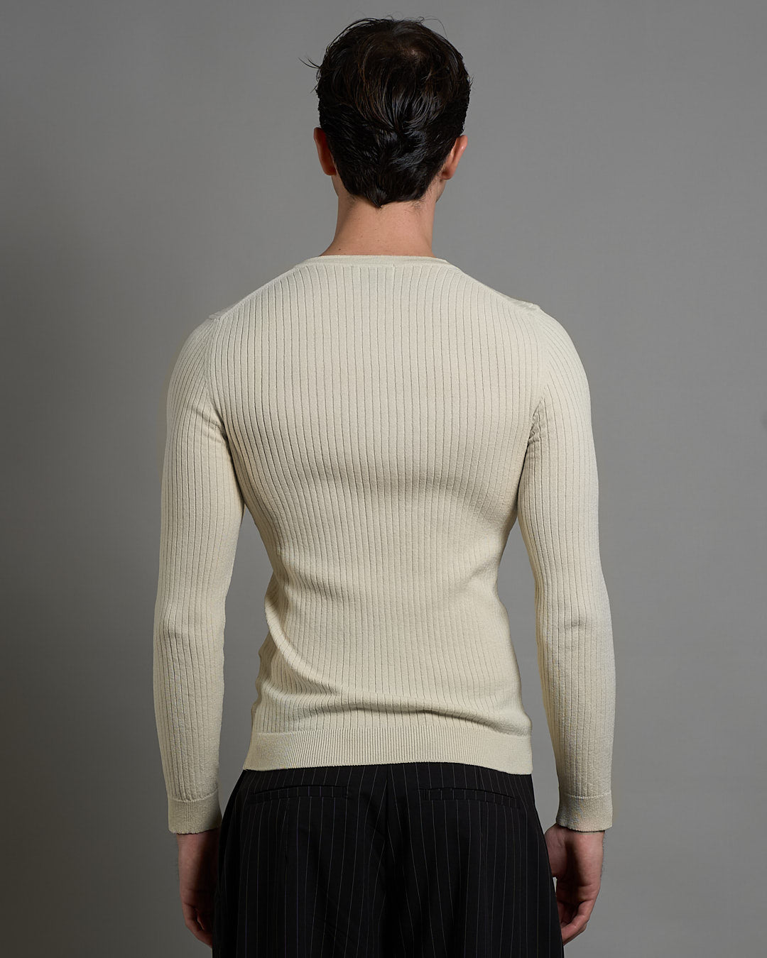 Maglia serafino a coste