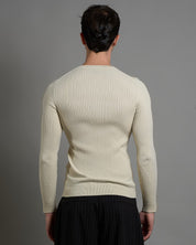 Maglia serafino a coste