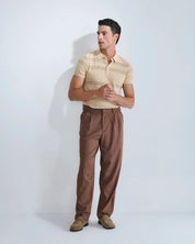 Pantalone wide fit in lino