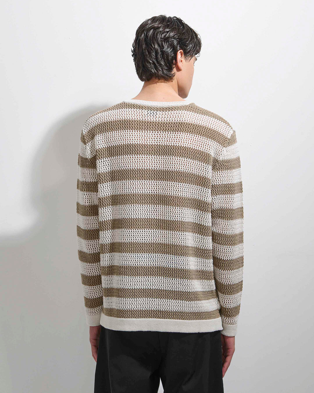 Maglia Serafino traforata in filo