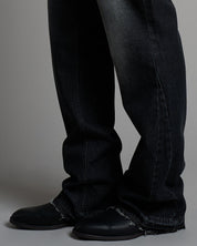 Jeans flare fit sabbiato nero