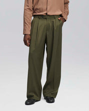 Pantalone wide leg strutturato verde