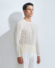 Maglia in cotone in filo fluttuante