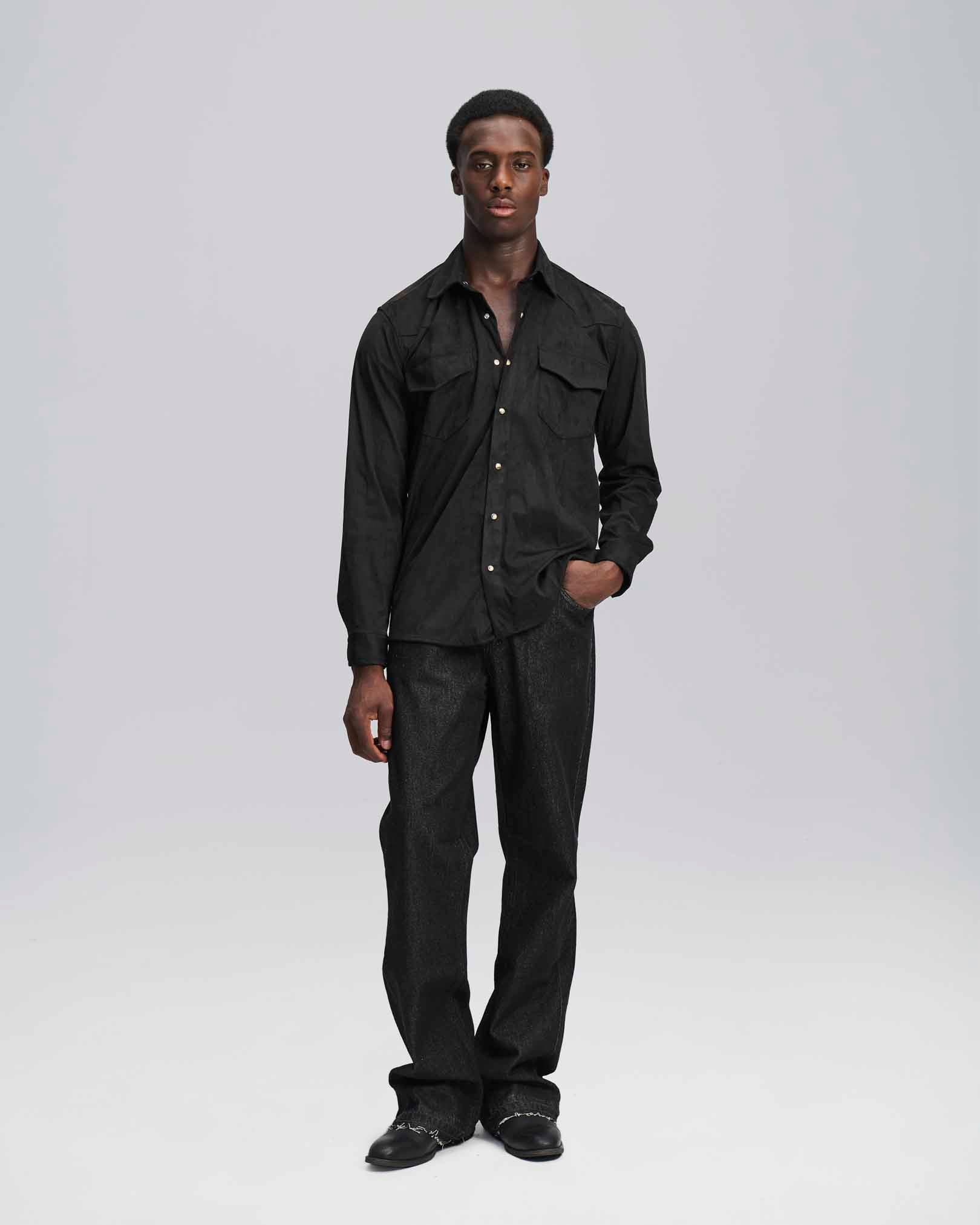 Camicia suede nero