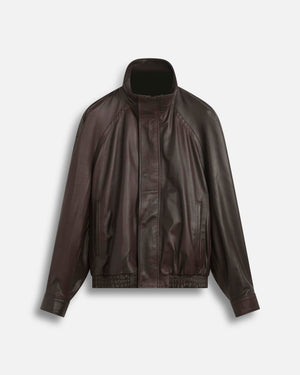 Bomber in pelle relax fit