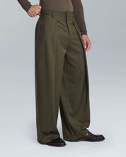 Pantalone wide fit con pieghe