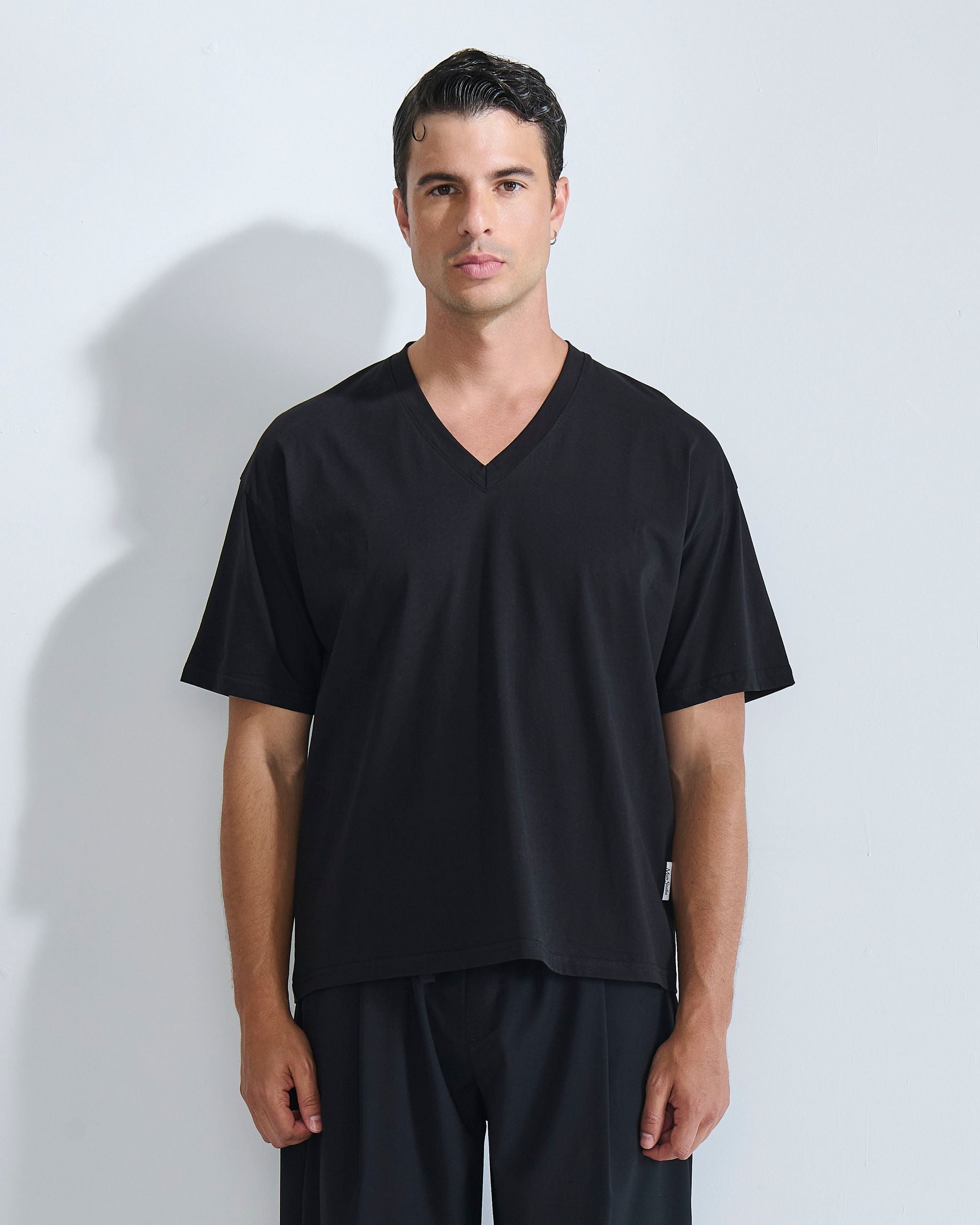 T-shirt cropped scollo a v