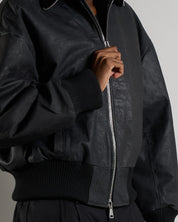 Giubbotto in pelle cropped