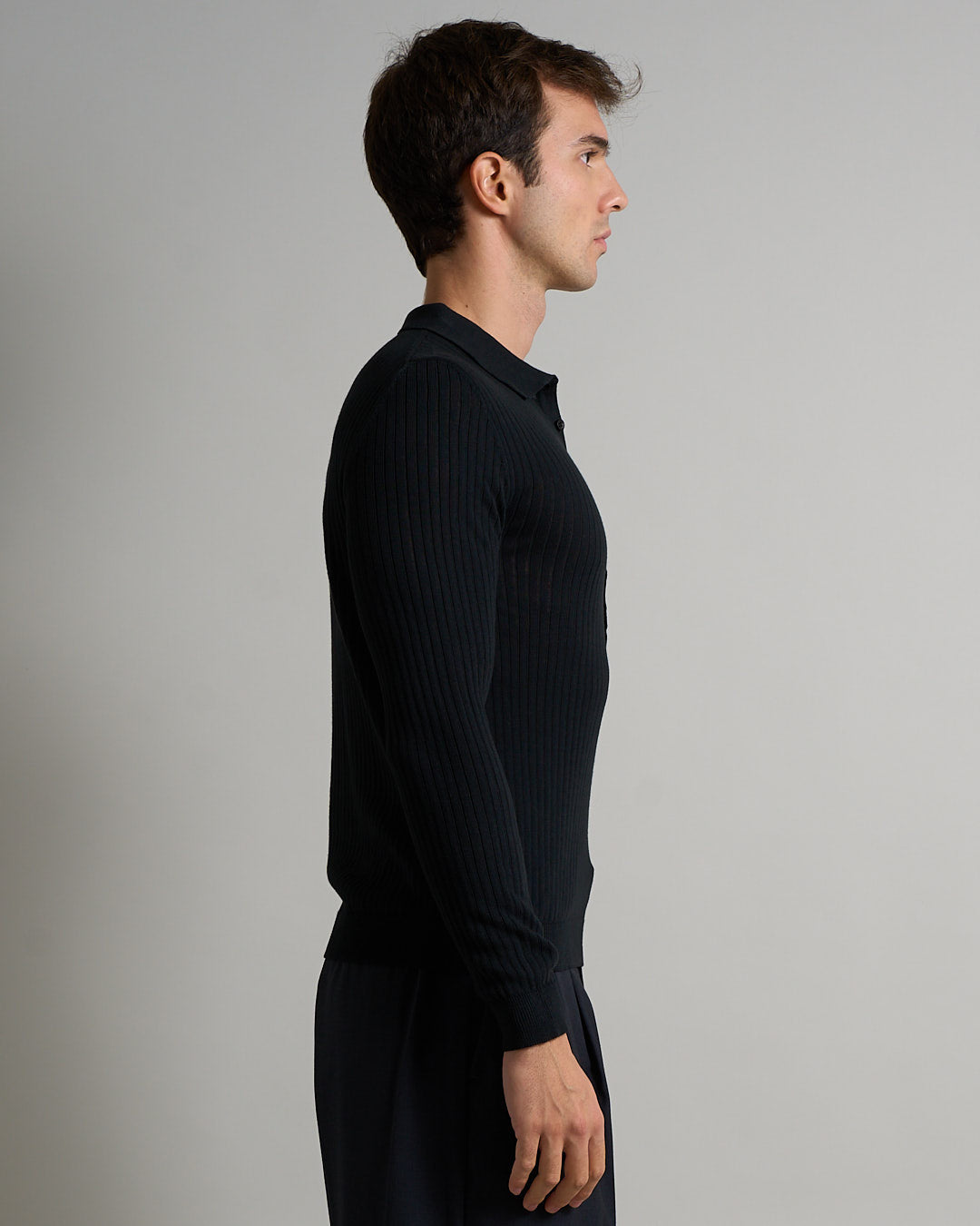 Polo a coste Limited Edition manica lunga