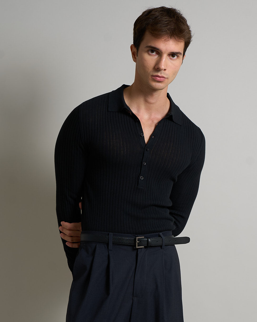 Polo a coste Limited Edition manica lunga