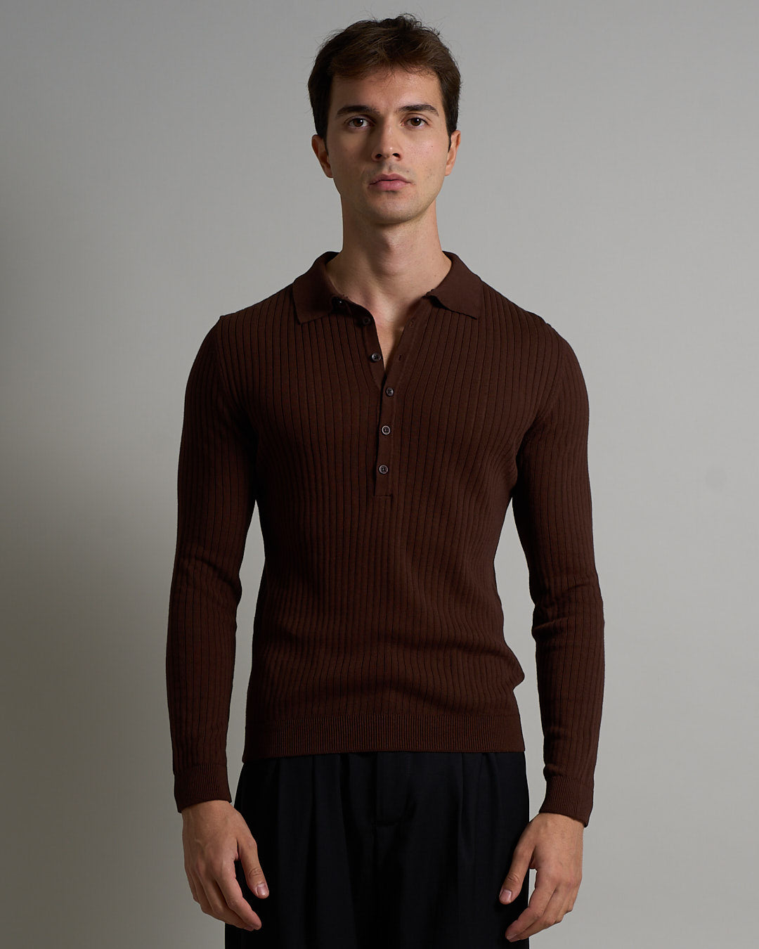 Polo a coste Limited Edition manica lunga