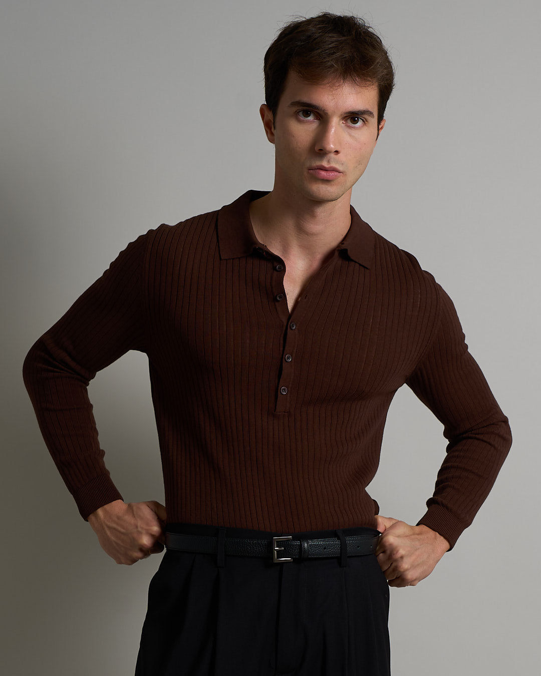 Polo a coste Limited Edition manica lunga