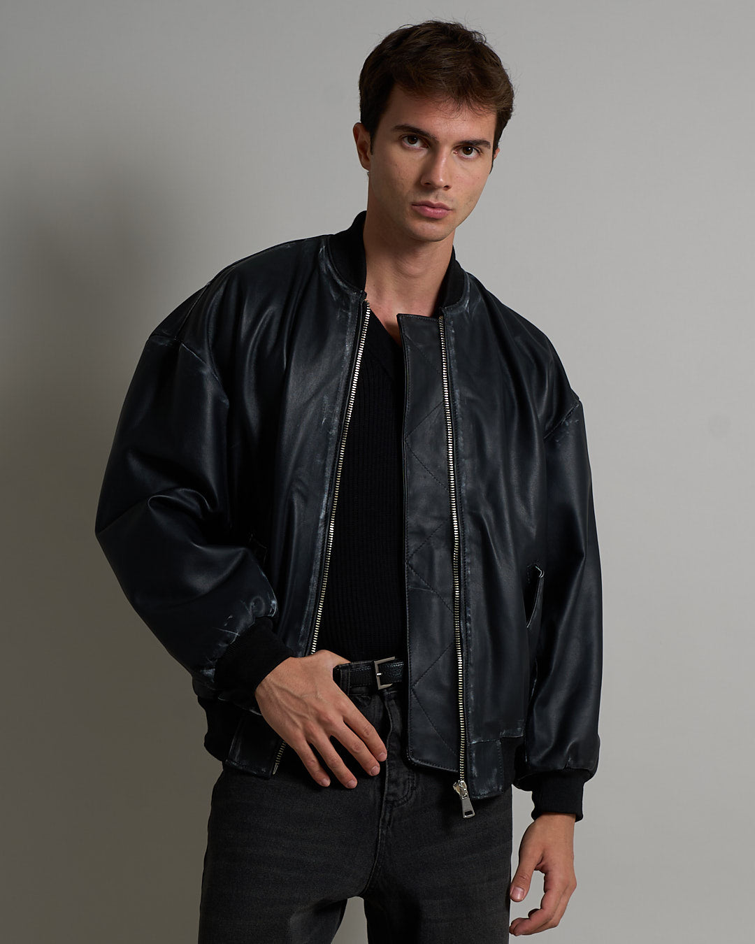 Bomber in pelle Asportato