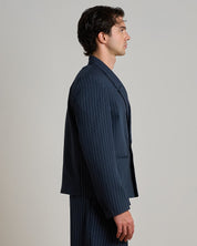 Giacca cropped doppiopetto gessata