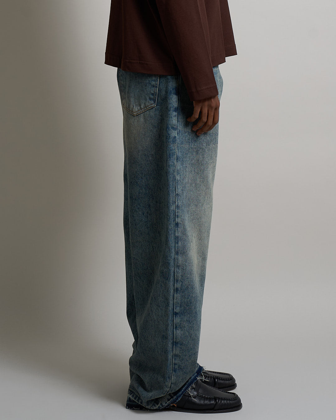 Denim Baggy fit Marmorizzato Sabbiato Legato