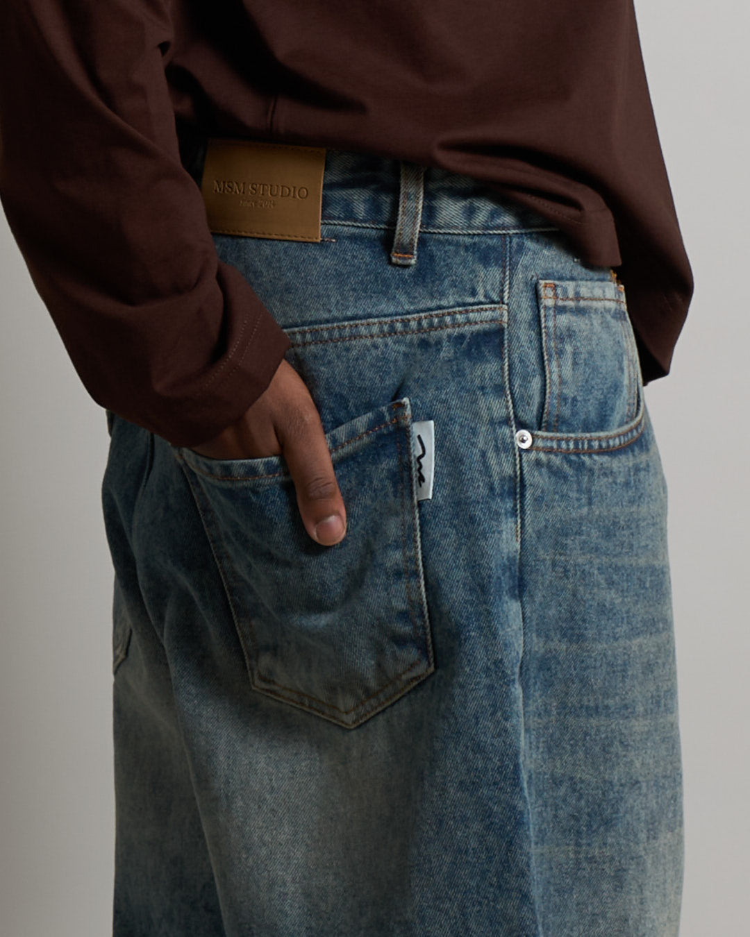 Denim Baggy fit Marmorizzato Sabbiato Legato