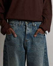 Denim Baggy fit Marmorizzato Sabbiato Legato