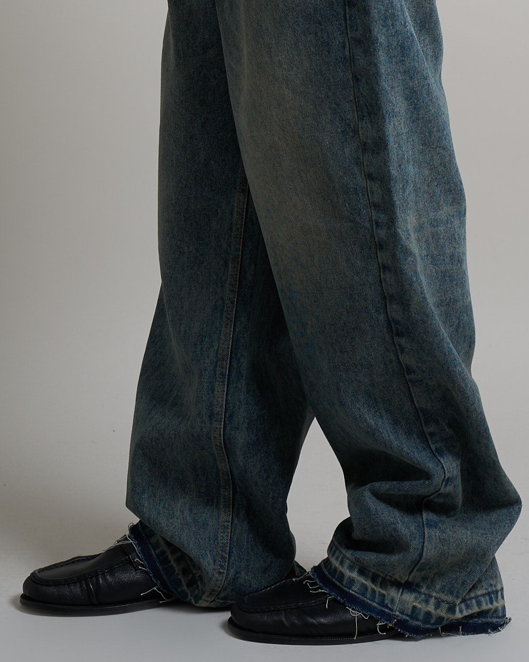 Denim Baggy fit Marmorizzato Sabbiato Legato