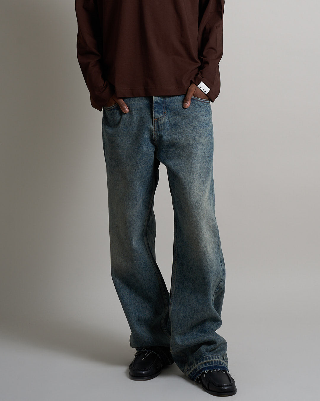 Denim Baggy fit Marmorizzato Sabbiato Legato