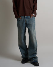 Denim Baggy fit Marmorizzato Sabbiato Legato