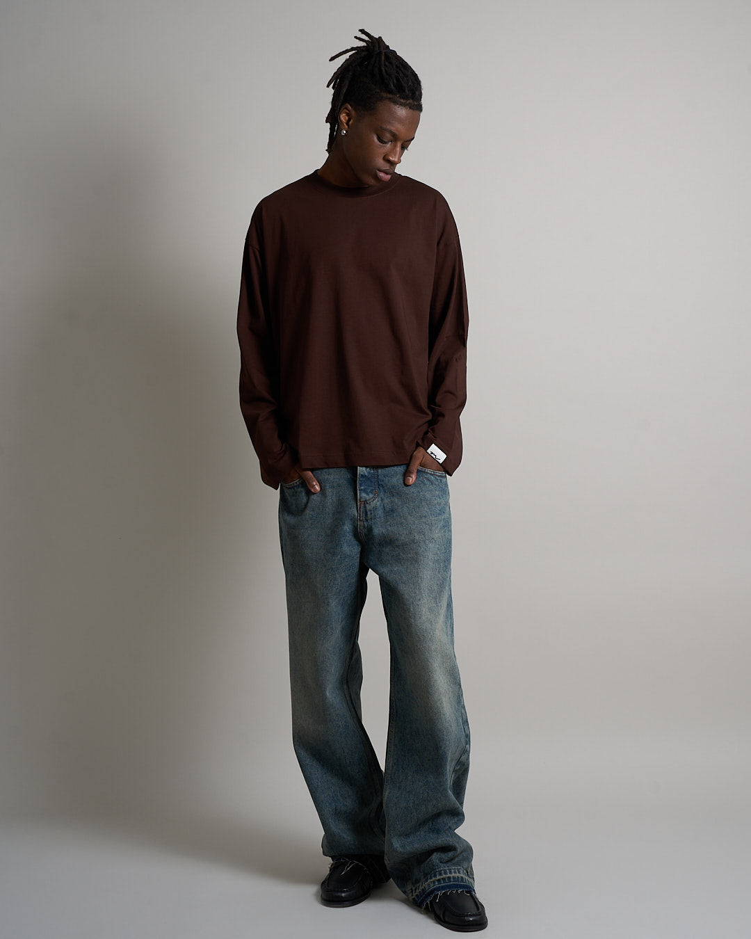 Denim Baggy fit Marmorizzato Sabbiato Legato