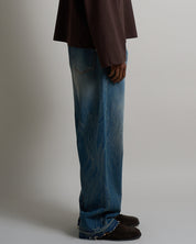 Denim Baggy fit Sabbiato Legato con spruzzo