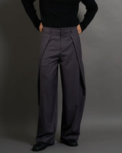 Pantalone Wide Fit con pieghe