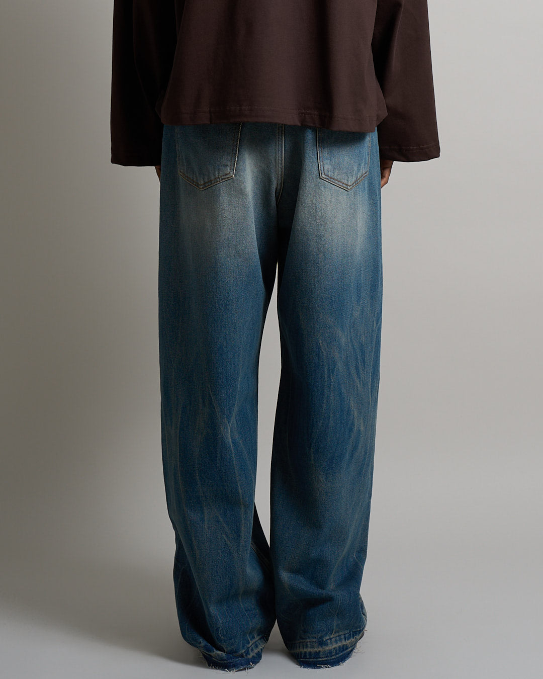 Denim Baggy fit Sabbiato Legato con spruzzo