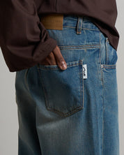 Denim Baggy fit Sabbiato Legato con spruzzo