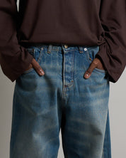 Denim Baggy fit Sabbiato Legato con spruzzo