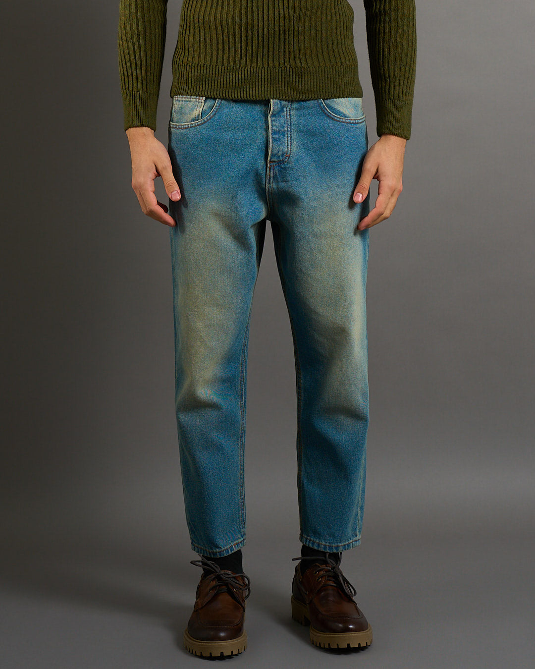 Msm Studio Jeans Straight Fit Sandblasted 