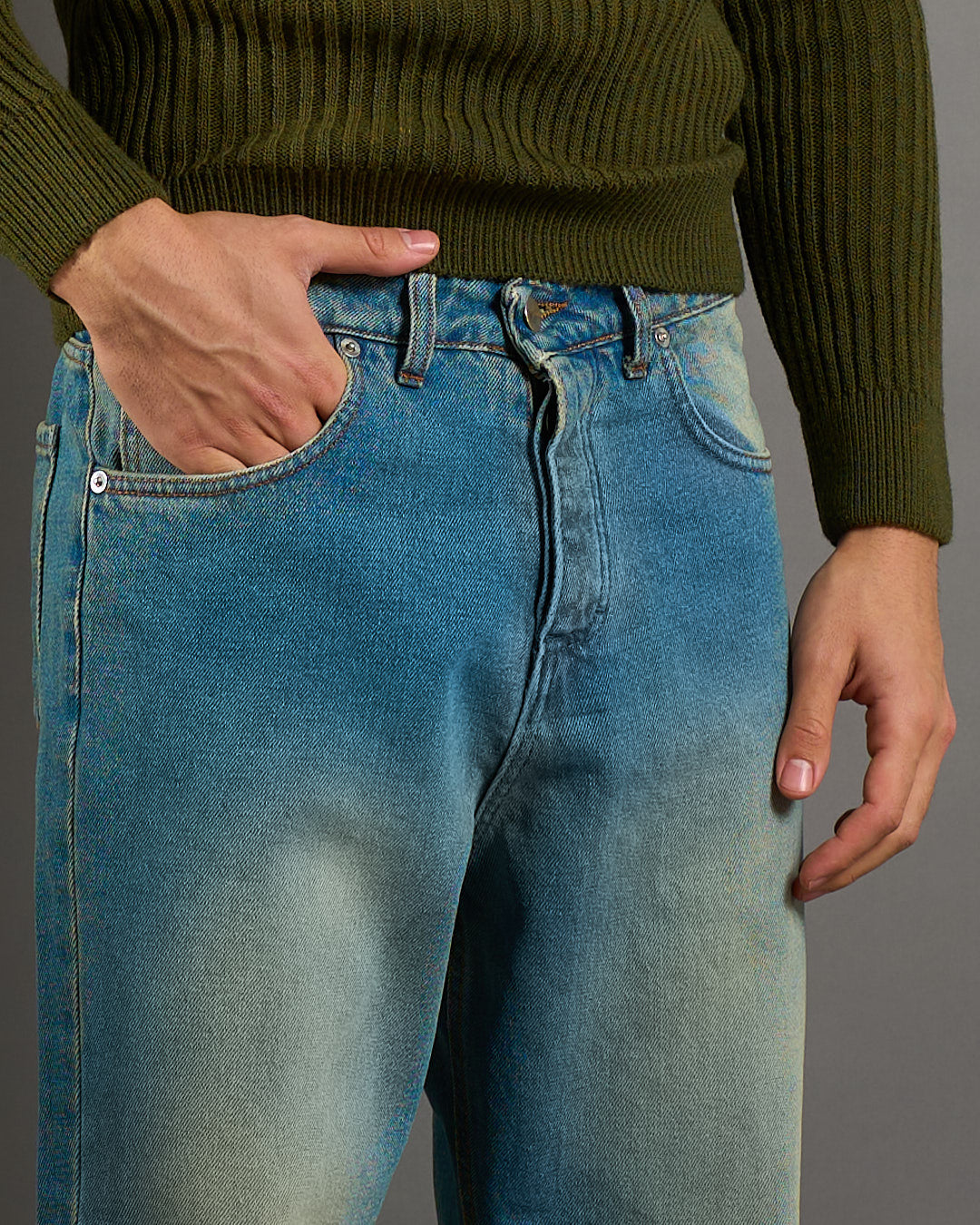 Msm Studio Jeans Straight Fit Sandblasted 